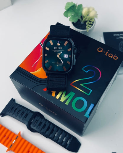 G-Tab Smart Watch AMOLED 2.02 Inch Display With 2 Extra Strap